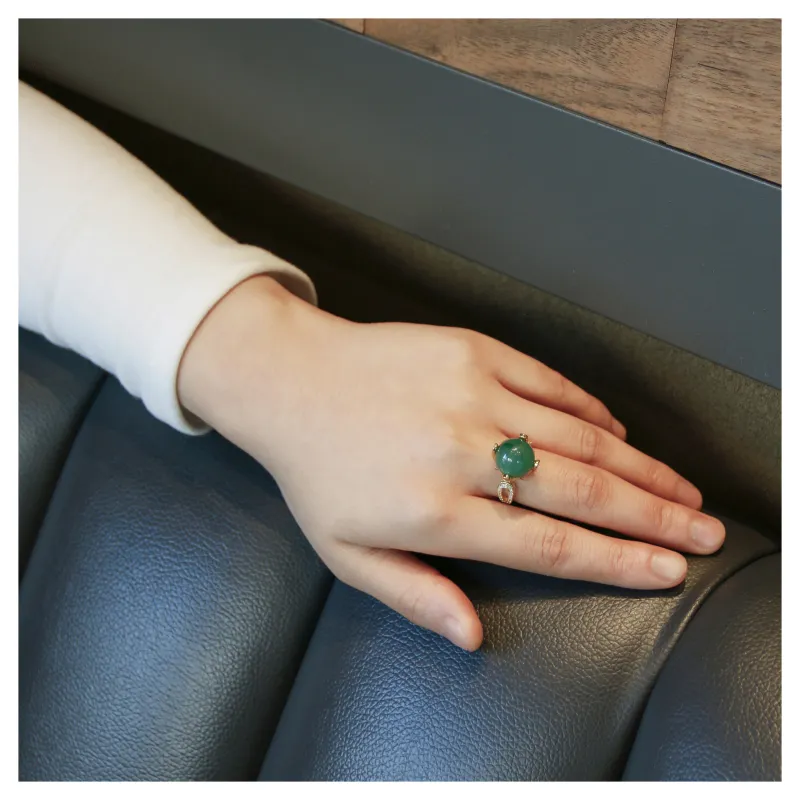 JIAHAOJADE Dulong Jade African Jadeite Ring Women's-5