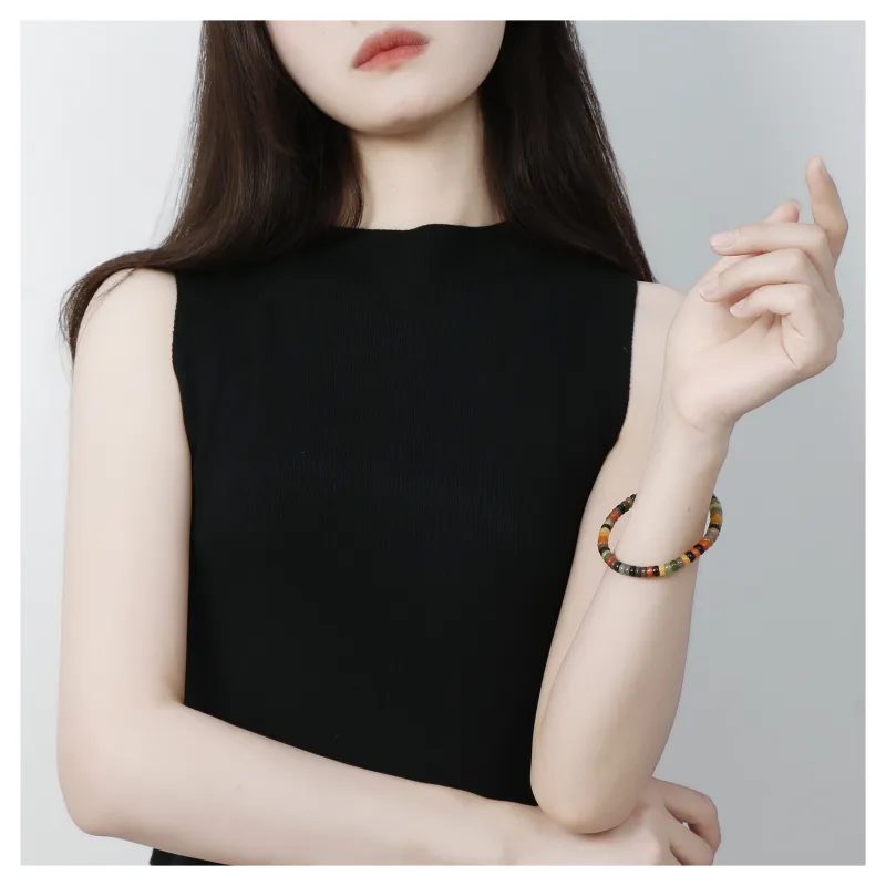 JIAHAOJADE Hetian Jade Bracelet, Myanmar Yellow Green Jade Unisex-5