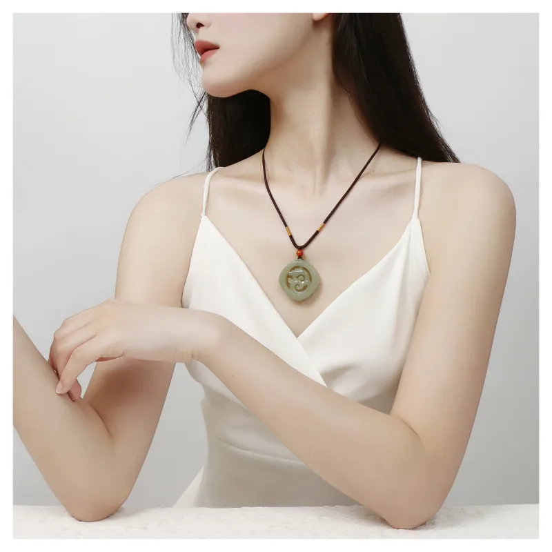 JIAHAOJADE Hetian Jade Necklaces Green Jade Unisex-7