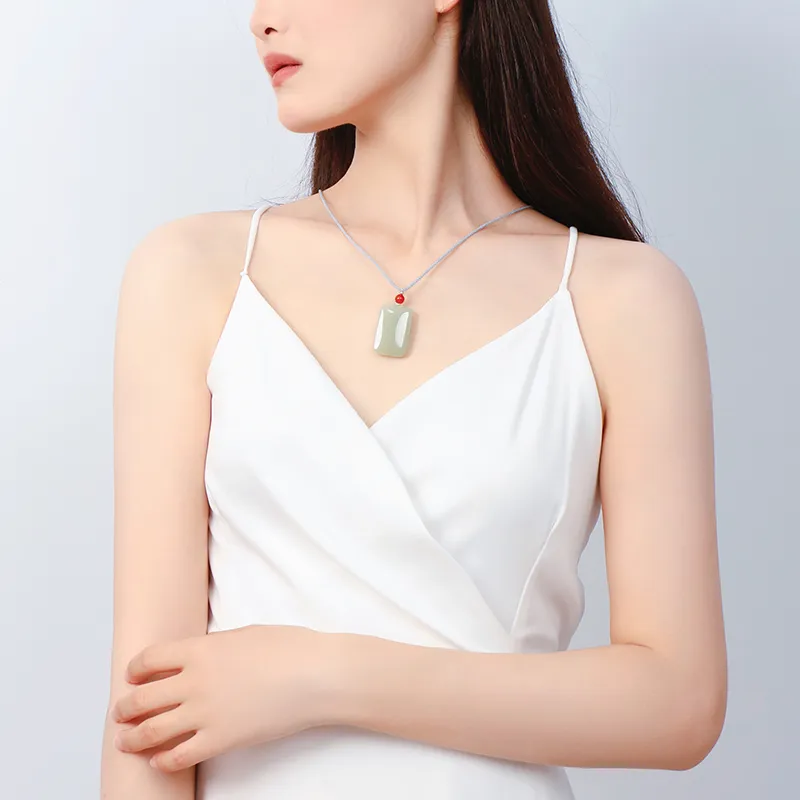 JIAHAOJADE Hetian Jade Necklaces Green Jade Unisex-5