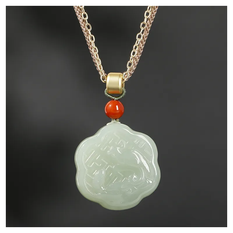 JIAHAOJADE Hetian Jade Necklaces Green Jade Women's-1