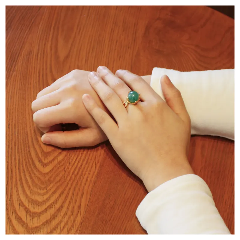 JIAHAOJADE Dulong Jade African Jadeite Ring Women's-3