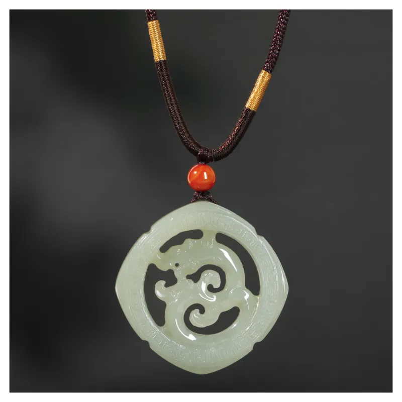 JIAHAOJADE Hetian Jade Necklaces Green Jade Unisex-1