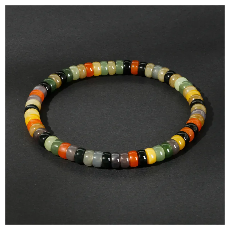 JIAHAOJADE Hetian Jade Bracelet, Myanmar Yellow Green Jade Unisex-3