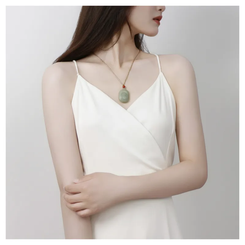 JIAHAOJADE Necklaces Green Jade Unisex-7