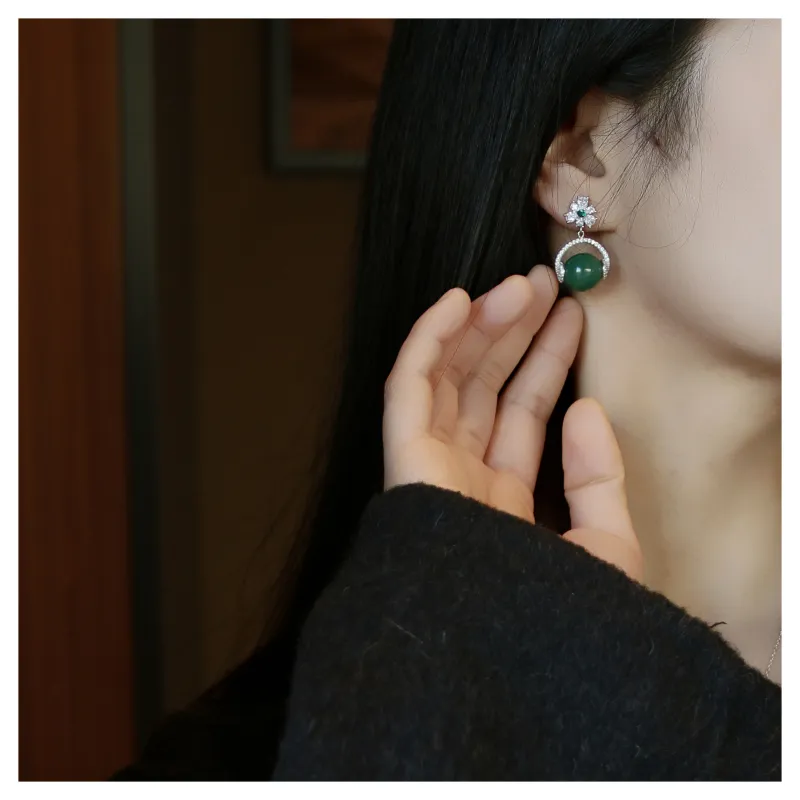 JIAHAOJADE Dulong Jade African Jade Hoop Earrings Women's-4