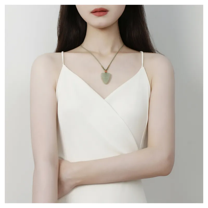 JIAHAOJADE Hetian Jade Necklaces Green Jade Women's-5