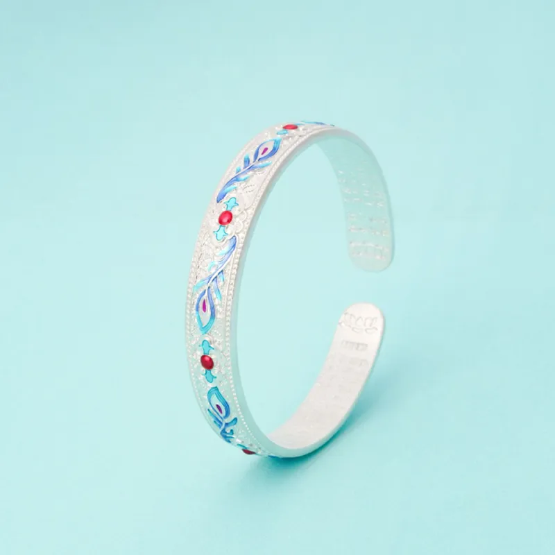 OWNREWARDS 999 Fine Silver Bangles Women's-4