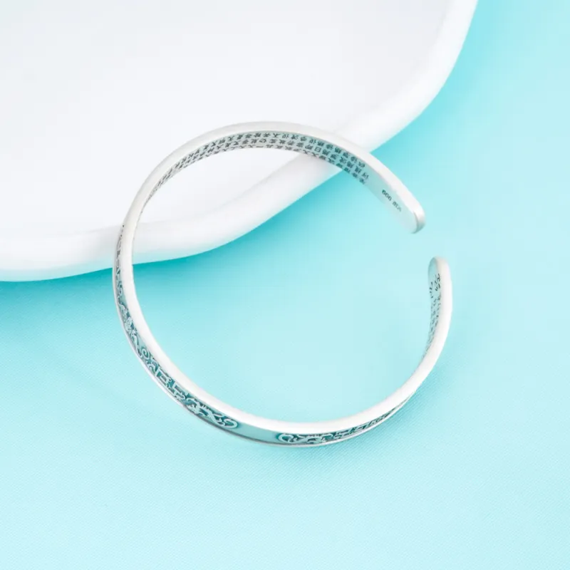 OWNREWARDS 999 Fine Silver Bangles Unisex-4