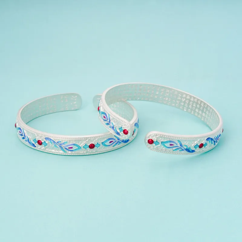 OWNREWARDS 999 Fine Silver Bangles Women's-1