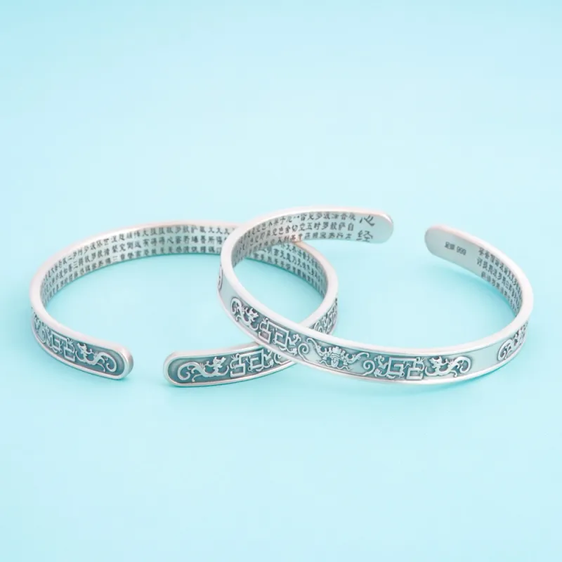 OWNREWARDS 999 Fine Silver Bangles Unisex-1