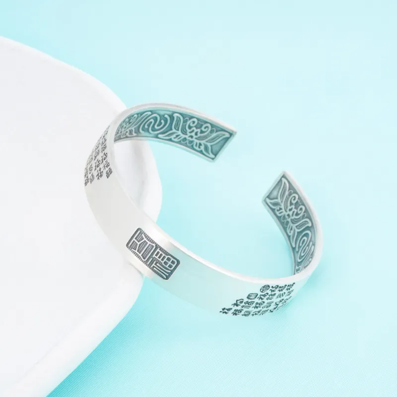 OWNREWARDS 999 Fine Silver Bangles Unisex-2
