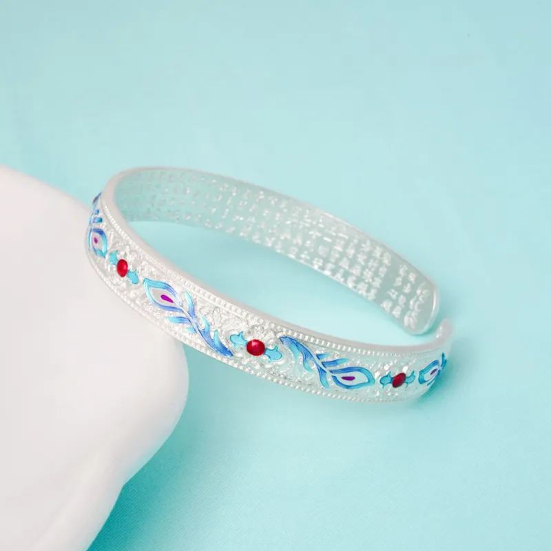 OWNREWARDS 999 Fine Silver Bangles Women's-3