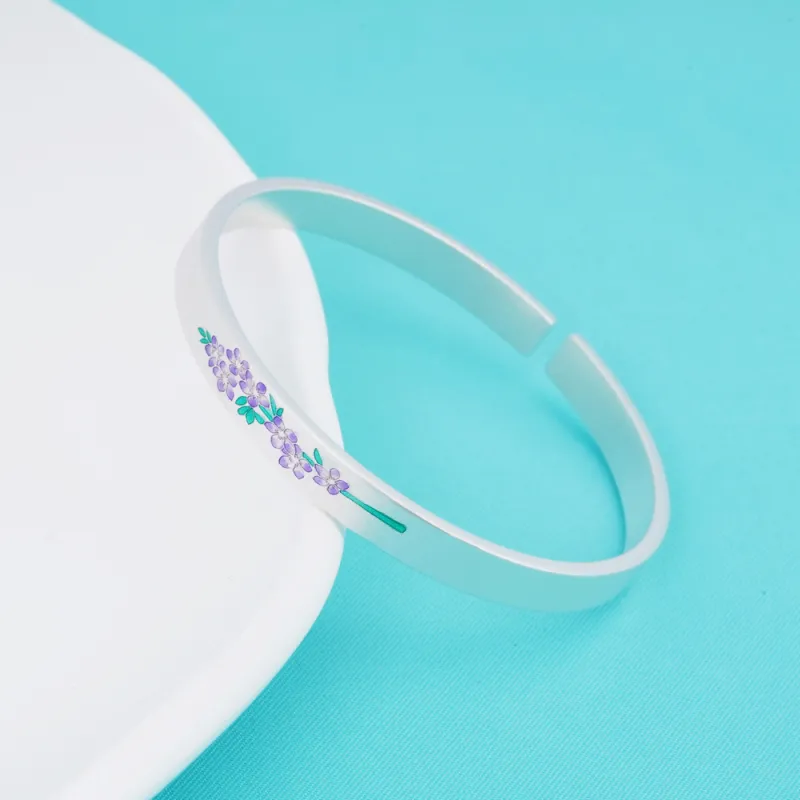 OWNREWARDS 999 Fine Silver Bangles Women's-3