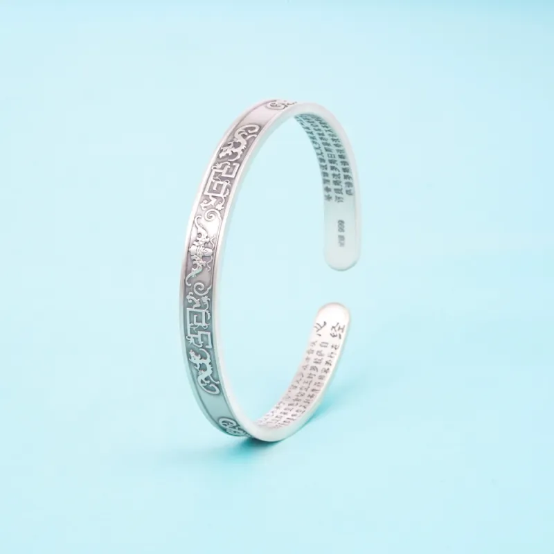 OWNREWARDS 999 Fine Silver Bangles Unisex-2