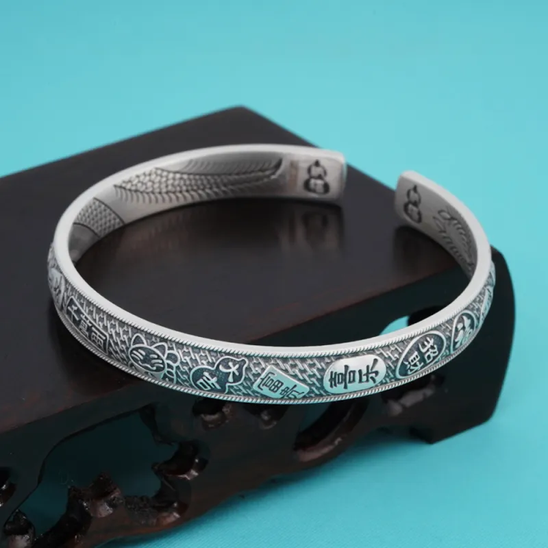 OWNREWARDS 999 Fine Silver Bangles Unisex-3