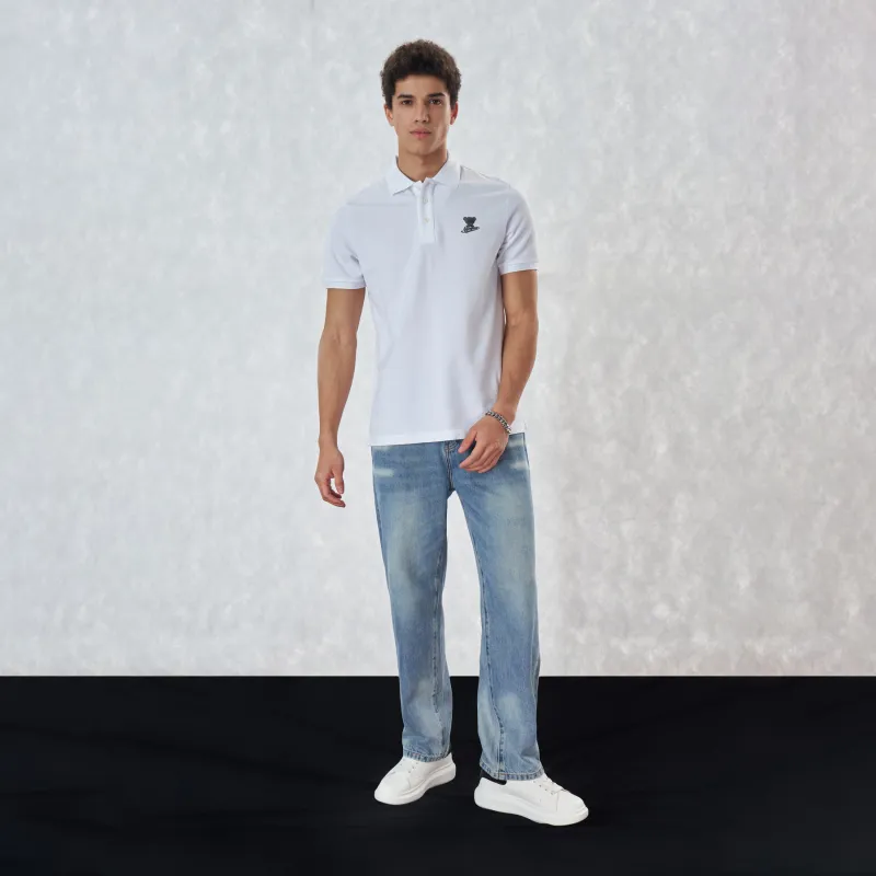MANGANO Bear Series Polo Shirt Men's White-6