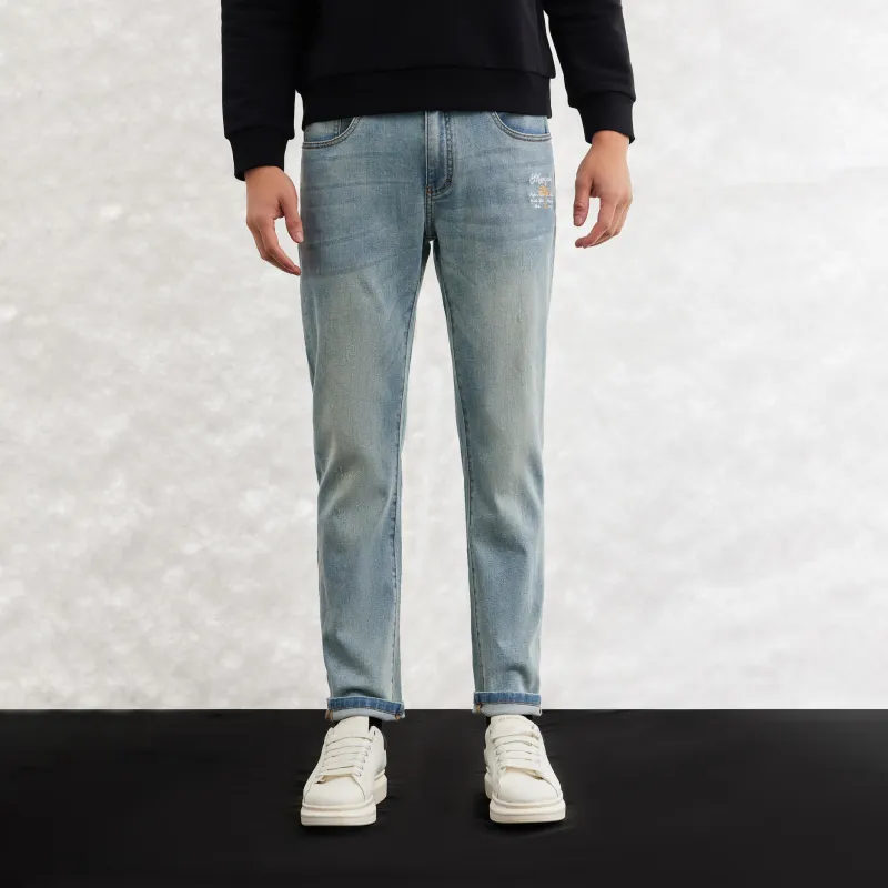 MANGANO St. Mark's Flying Lion Series Jeans Men Blue-7