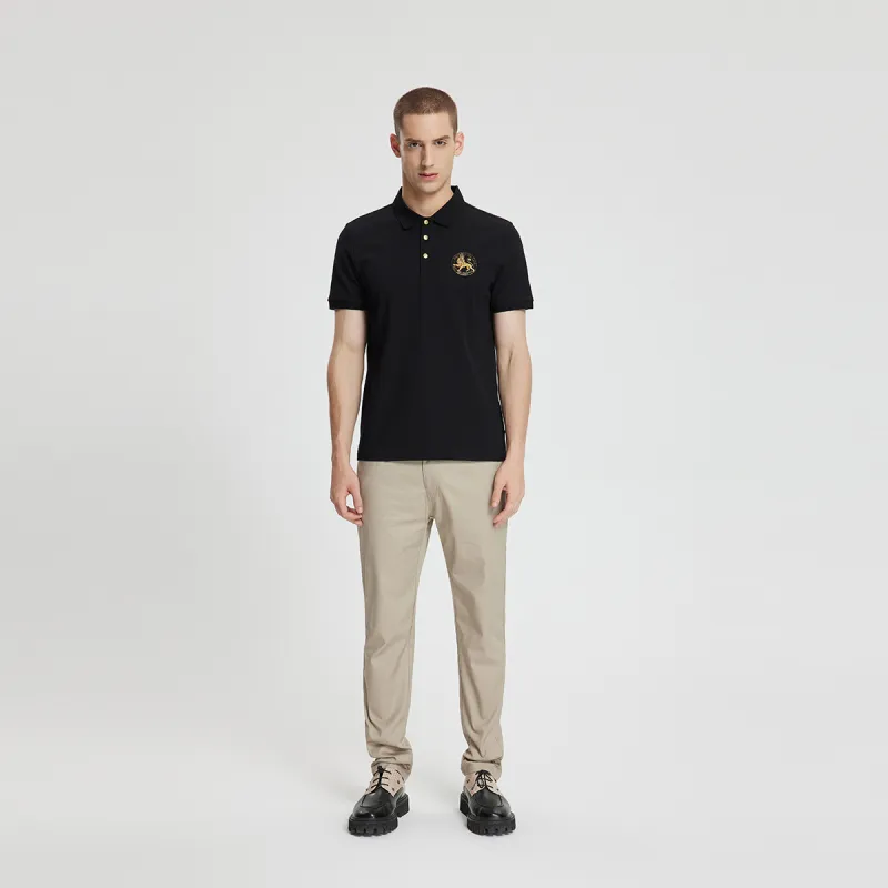 MANGANO St. Mark's Flying Lion Series Polo Shirt Men's Black-8