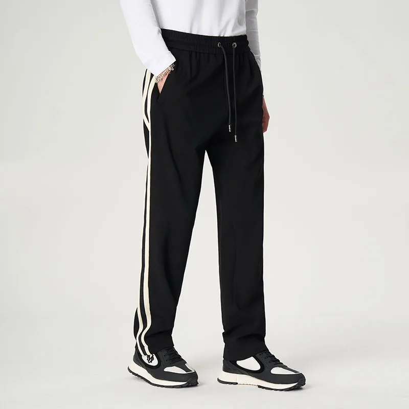 MANGANO Casual Pants Men Black Comes With Brand Shopping Bag-4