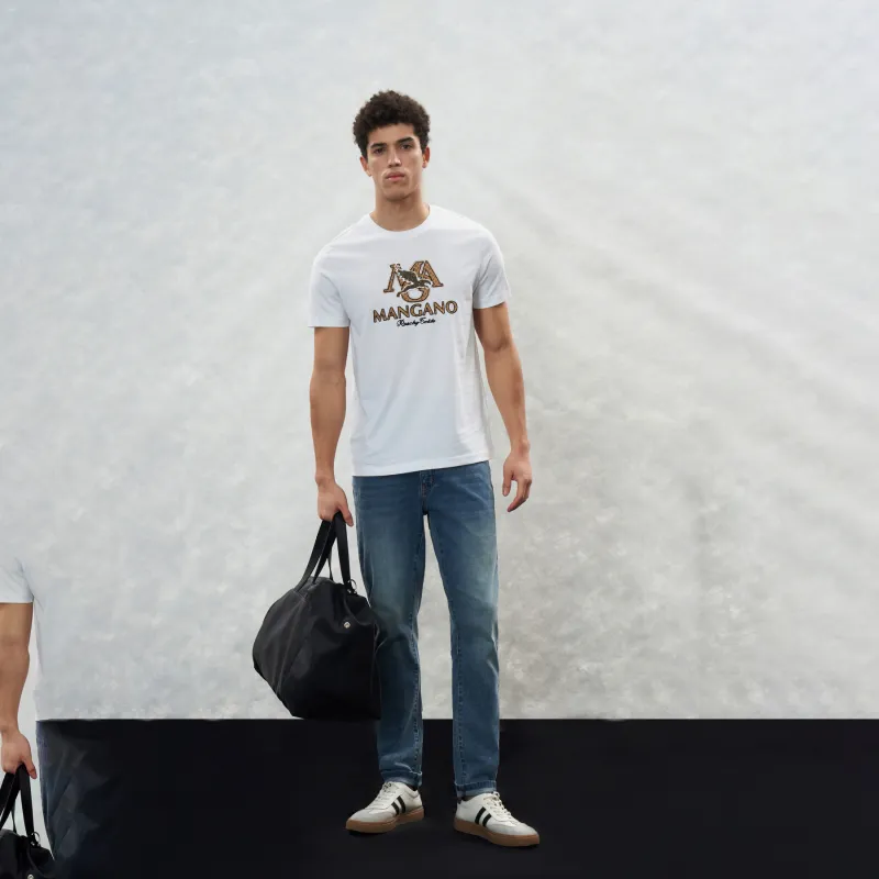 MANGANO Leopard Series T Shirts Men White-7