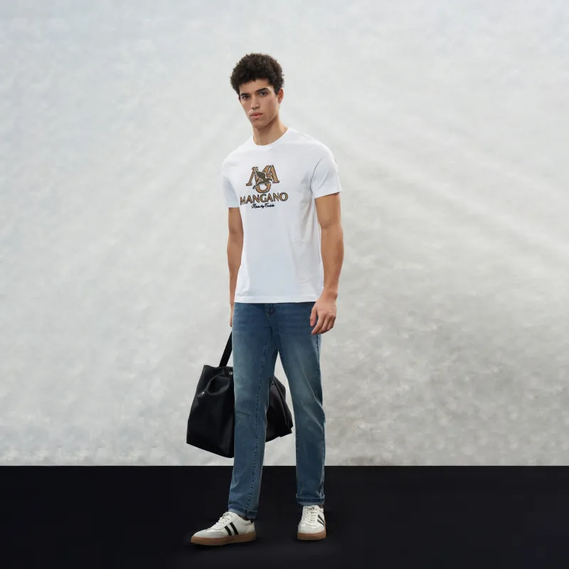 MANGANO Leopard Series T Shirts Men White-4