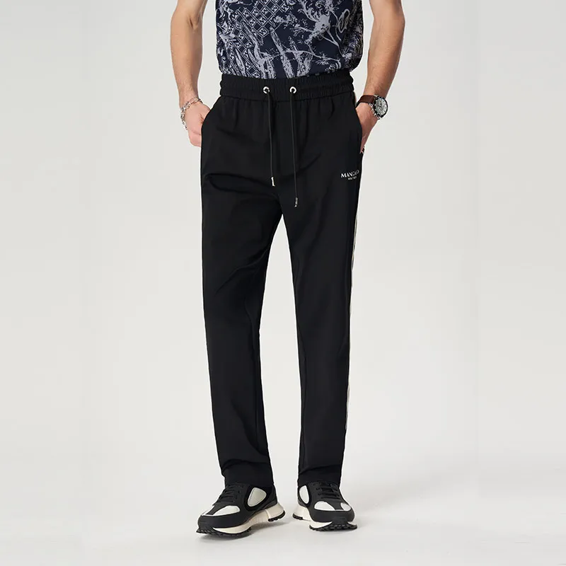 MANGANO Casual Pants Men Black Comes With Brand Shopping Bag-6