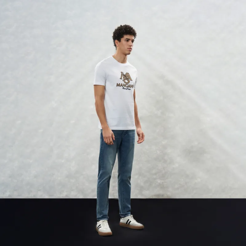 MANGANO Leopard Series T Shirts Men White-8