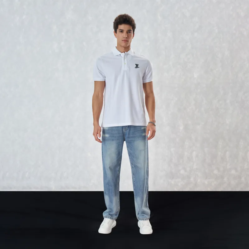 MANGANO Bear Series Polo Shirt Men's White-3
