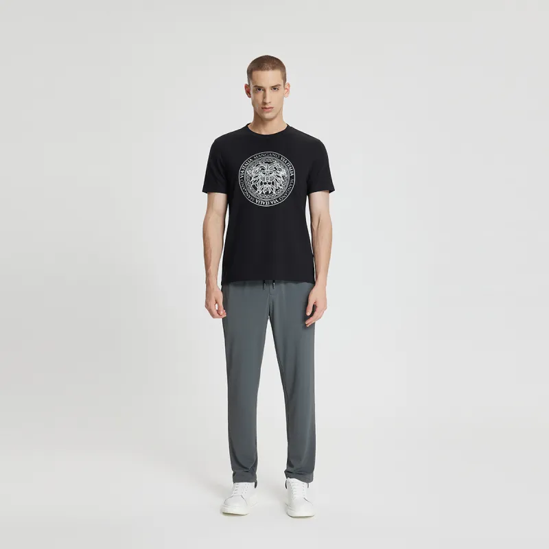 MANGANO St. Mark's Flying Lion Series Short Sleeved T Shirts Men's Black-4