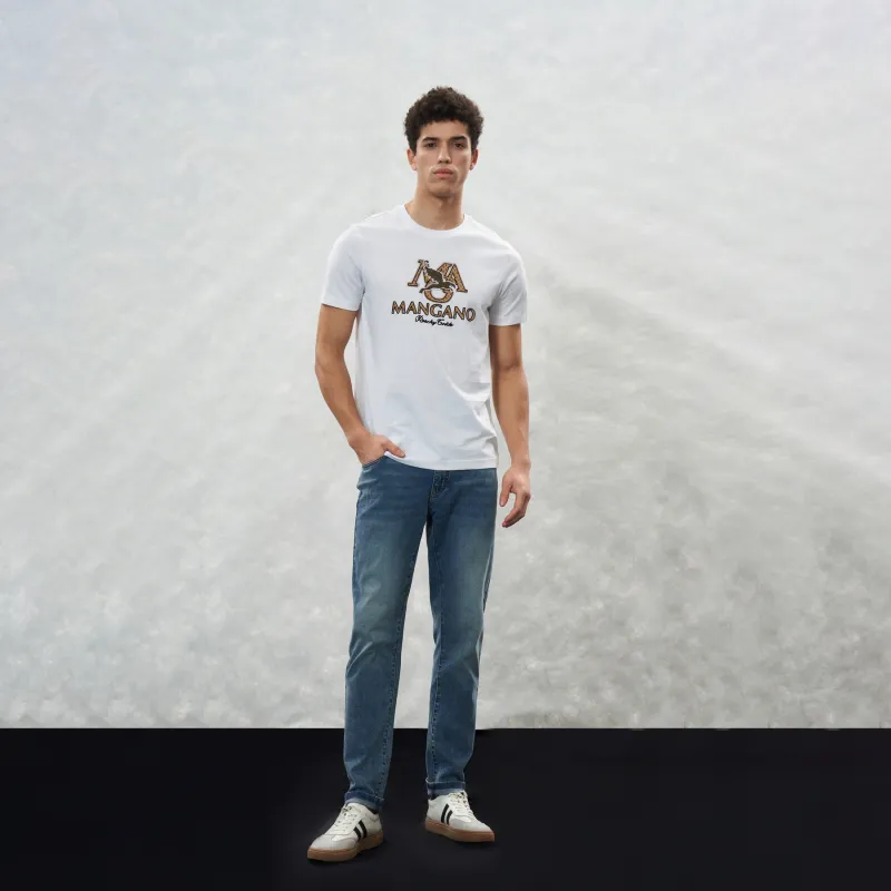 MANGANO Leopard Series T Shirts Men White-5
