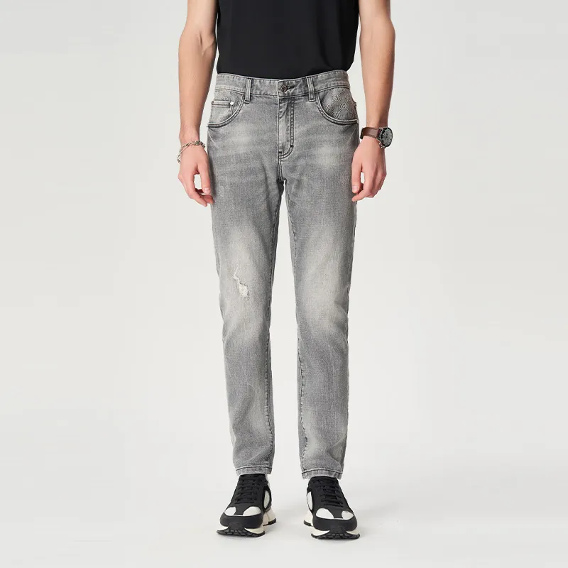 MANGANO Jeans Men Gray Brand Shopping Bag Included-4