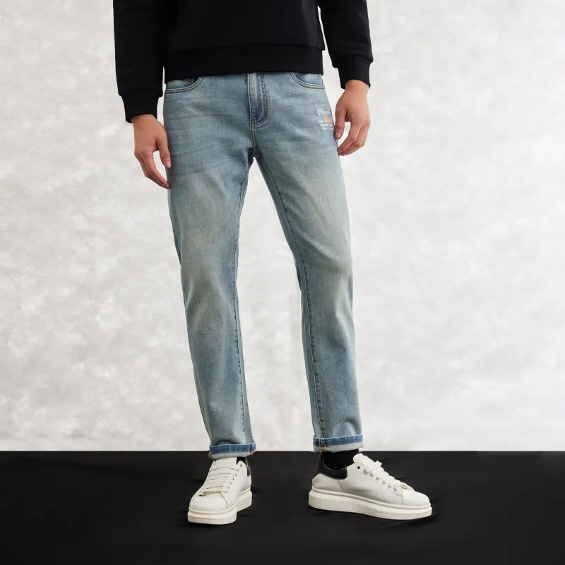 MANGANO St. Mark's Flying Lion Series Jeans Men Blue-5