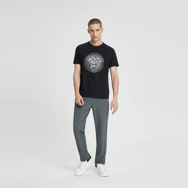MANGANO St. Mark's Flying Lion Series Short Sleeved T Shirts Men's Black-6