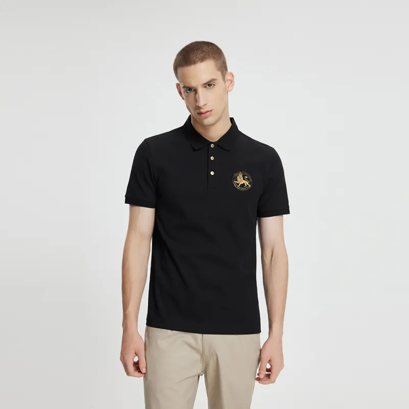 MANGANO St. Mark's Flying Lion Series Polo Shirt Men's Black-3