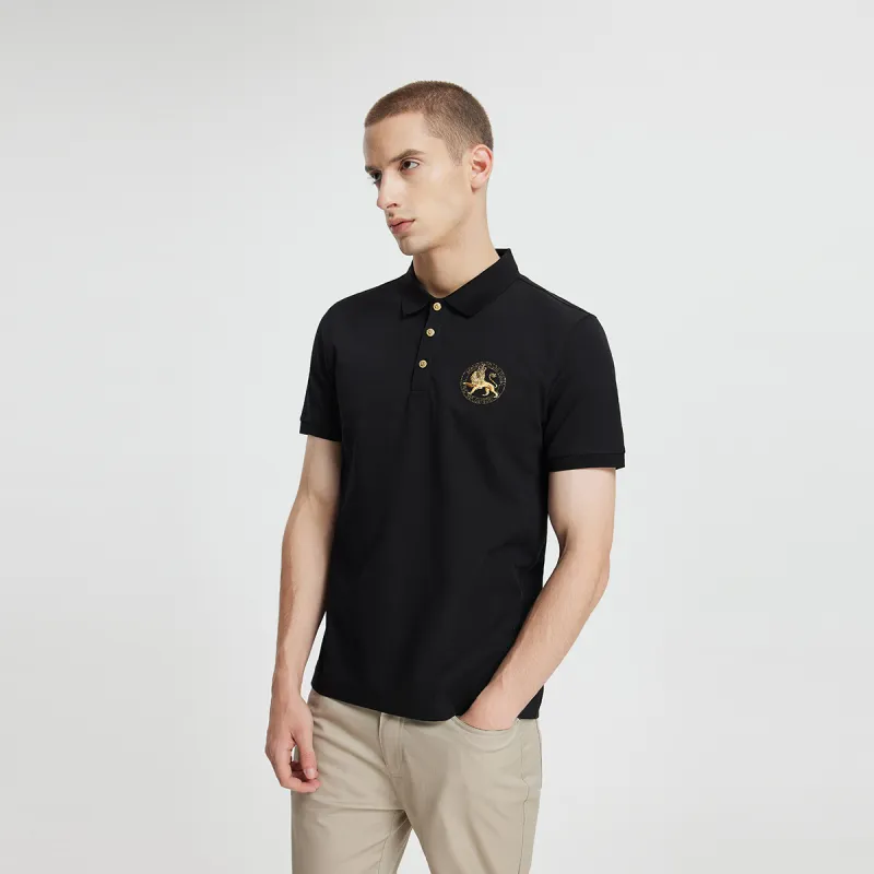 MANGANO St. Mark's Flying Lion Series Polo Shirt Men's Black-5
