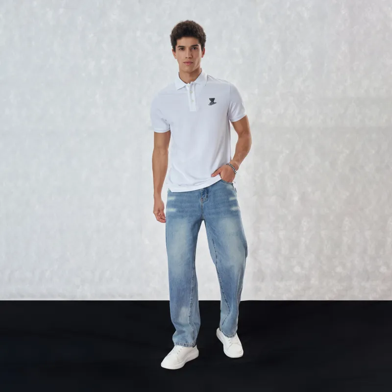 MANGANO Bear Series Polo Shirt Men's White-7