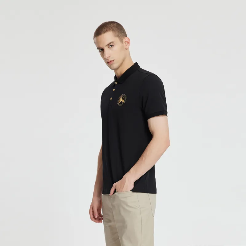 MANGANO St. Mark's Flying Lion Series Polo Shirt Men's Black-7