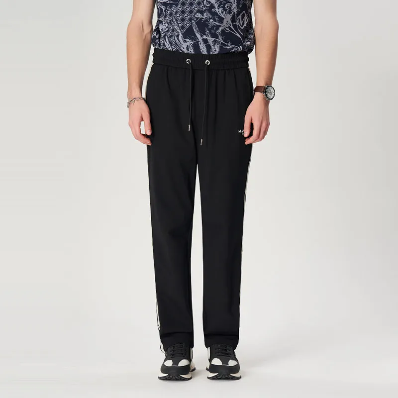 MANGANO Casual Pants Men Black Comes With Brand Shopping Bag-4