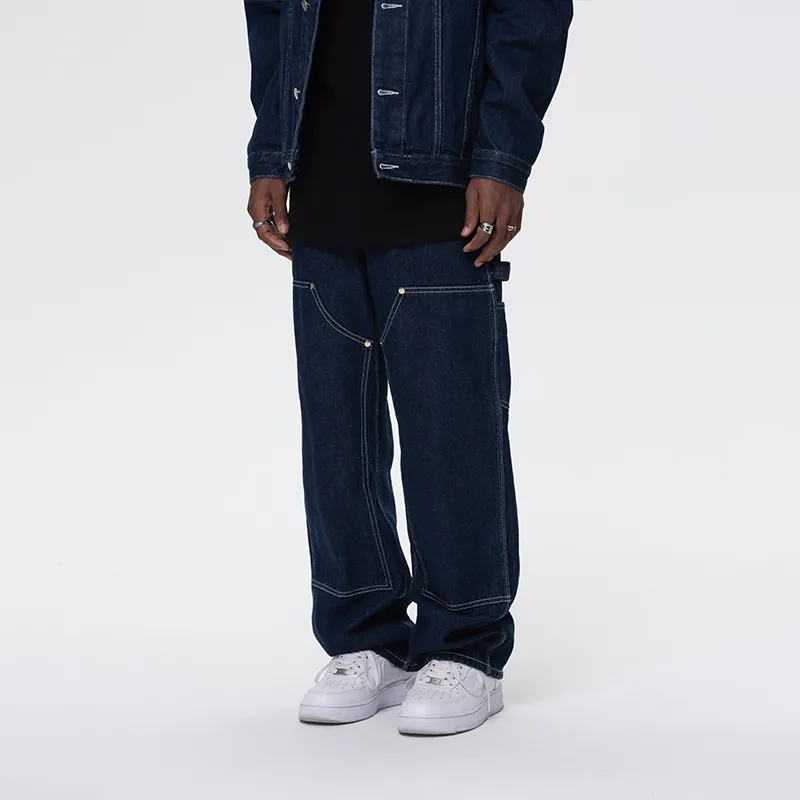 UNTILWERICH Jeans Unisex Navy Blue-2
