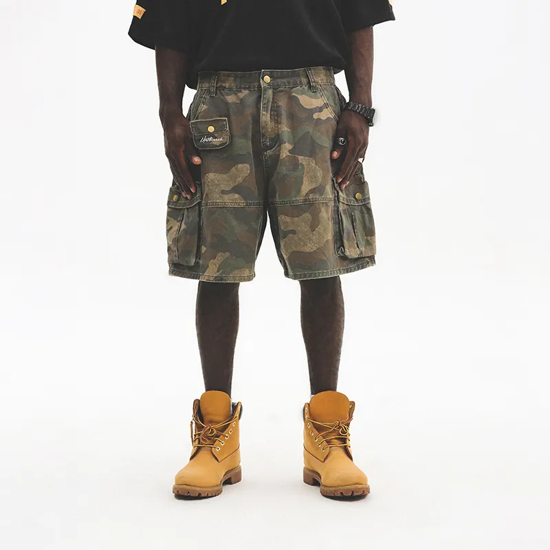 UNTILWERICH Workwear Camouflage Shorts Unisex Casual And Versatile-2