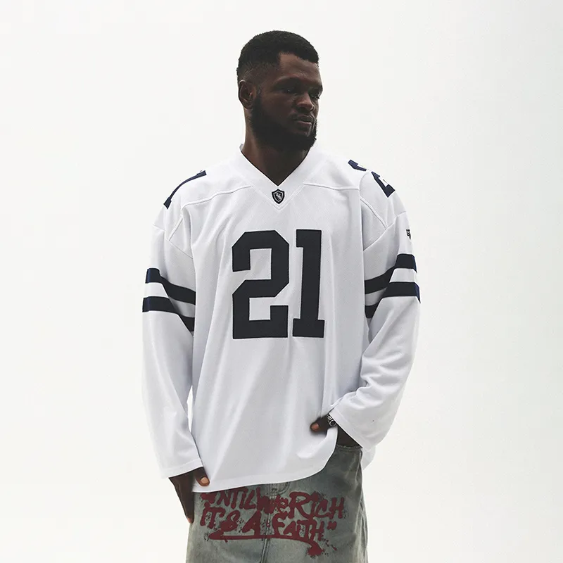 UNTILWERICH T-Shirt Rugby Basketball Patchwork Jersey Unisex-6
