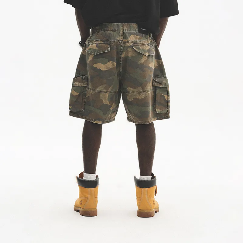 UNTILWERICH Workwear Camouflage Shorts Unisex Casual And Versatile-3
