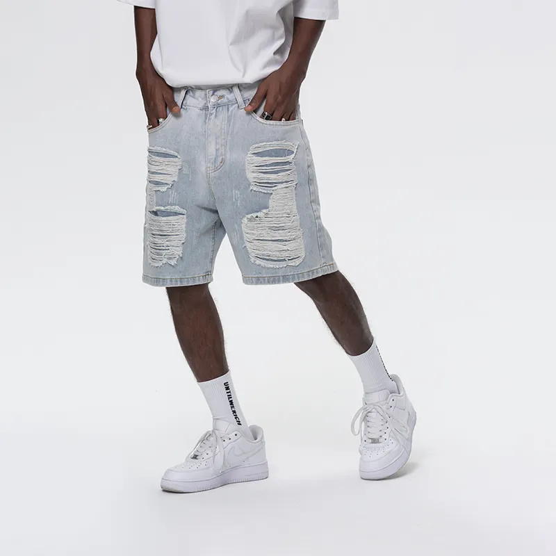 UNTILWERICH Denim Shorts Unisex Light Blue-2