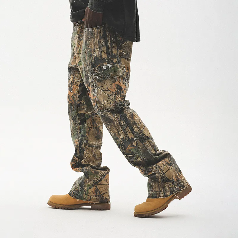 UNTILWERICH Casual Pants Unisex Withered Leaf Camouflage-3