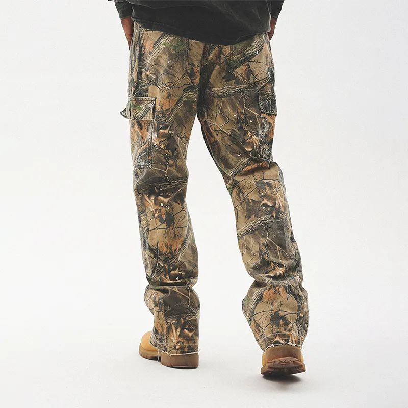 UNTILWERICH Casual Pants Unisex Withered Leaf Camouflage-5