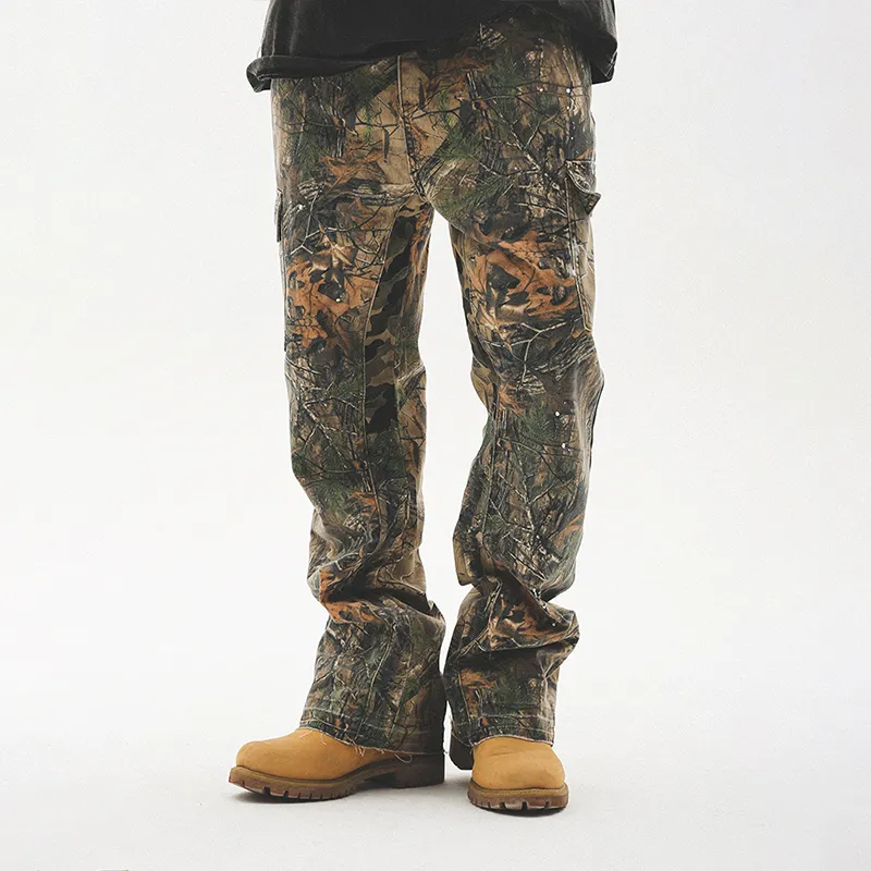 UNTILWERICH Casual Pants Unisex Withered Leaf Camouflage-2
