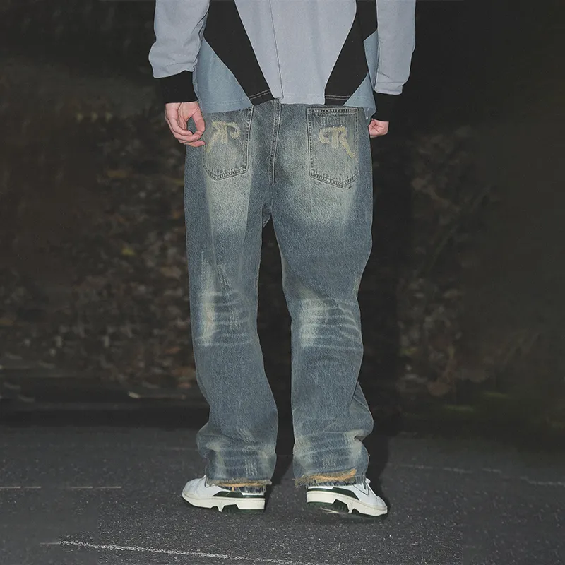 UNTILWERICH Jeans Men Gray Blue-4