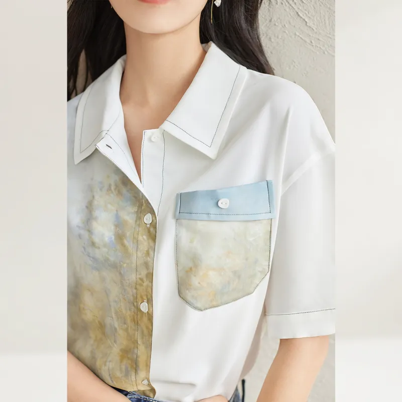 DIALOGUE To White X Kaye Levine Co-branded Series Shirts Women's Moon White-2