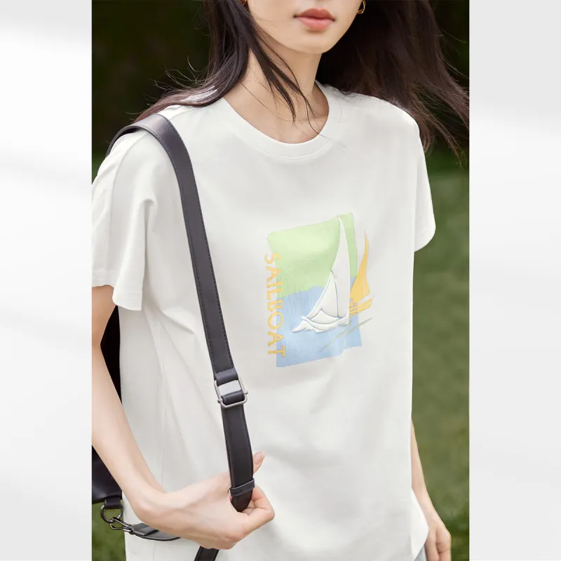 DIALOGUE T Shirts Women's Elegant White-2